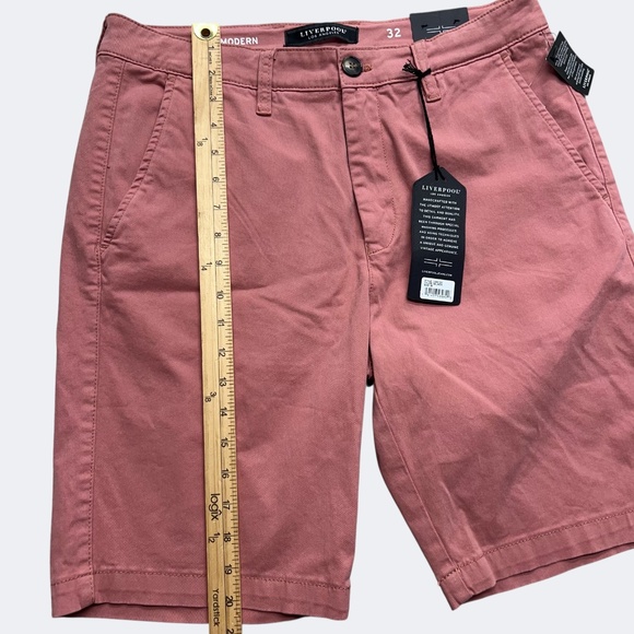 Liverpool Shorts Mens 32 Salmon Modern Fit Stretch Chino Casual Summer LG601DC - Picture 12 of 13